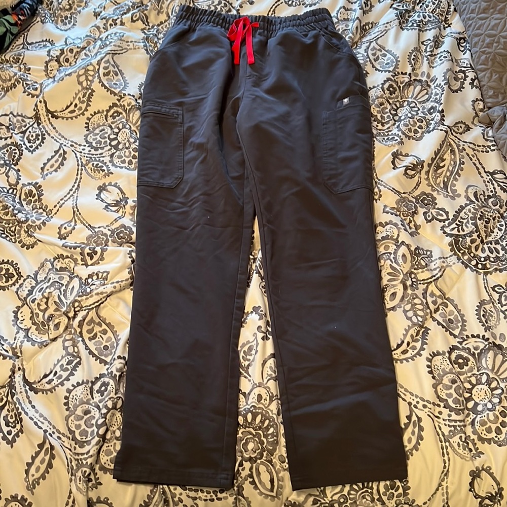 Charcoal Yola High Waisted - Petite Skinny Scrub Pants